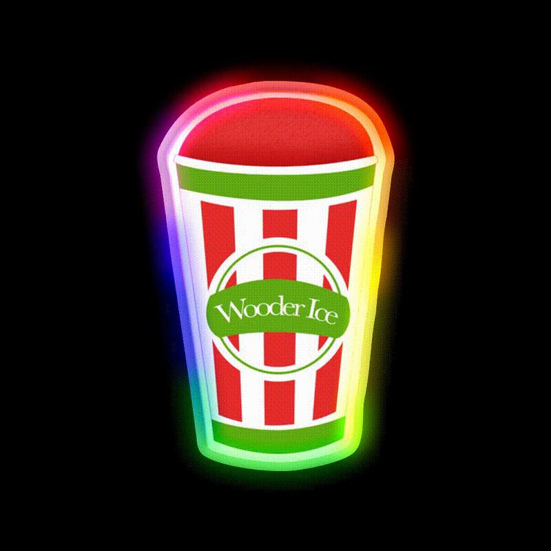 Wooder Ice Snack Food Led Neon Sign Rgb Color - LED neon sign close-up detail