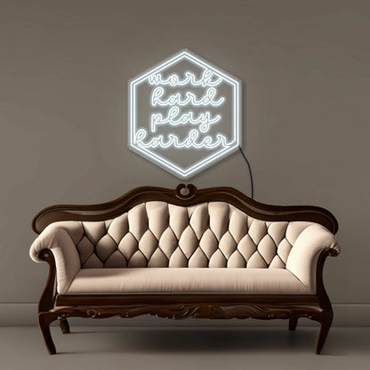 Word Hard Play Harder Led Neon Signs 30inch | Shineneon