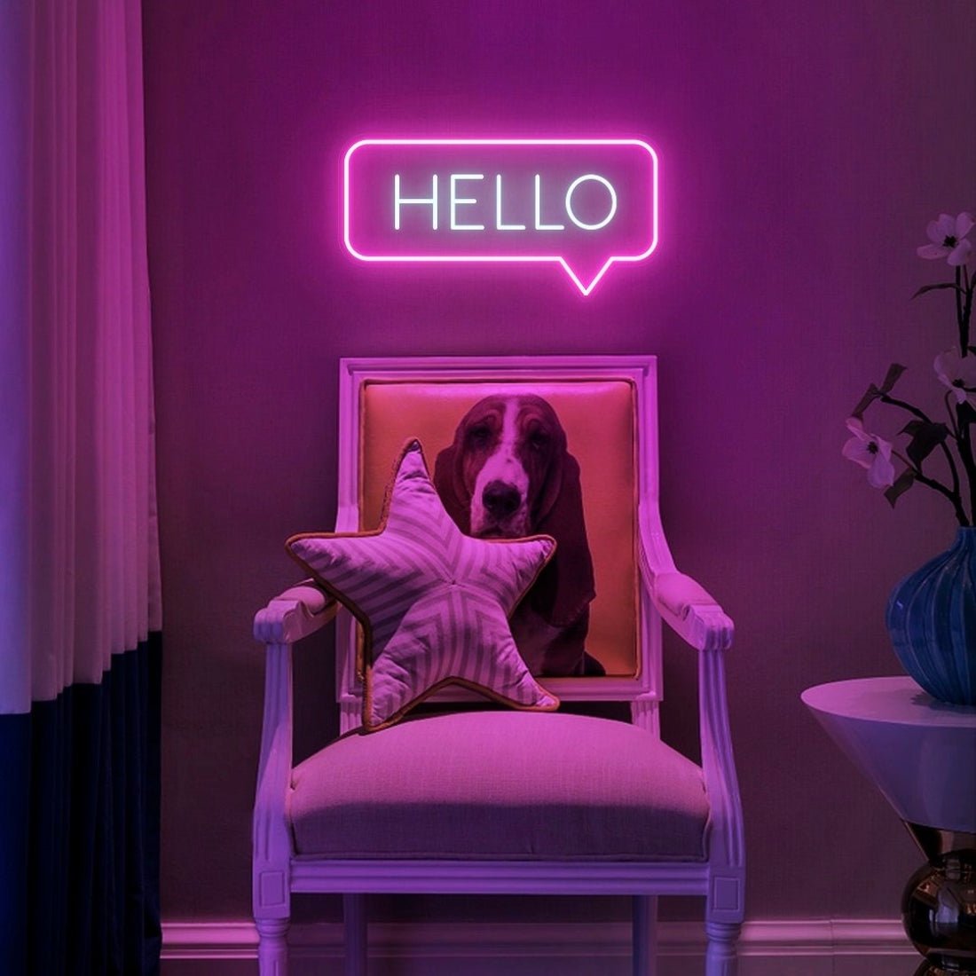 Word Hello In Speech Bubble Frame Led Sign Business Neon Sign