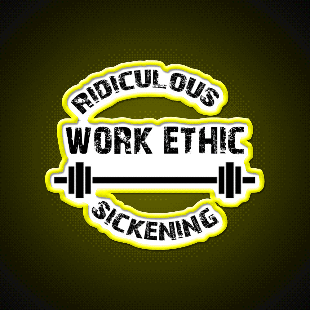 Work Ethic Gym Fitness Led Neon Sign Rgb Color - Custom LED neon sign front view