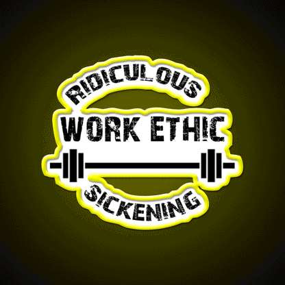 Work Ethic Gym Fitness Led Neon Sign Rgb Color - Custom LED neon sign front view