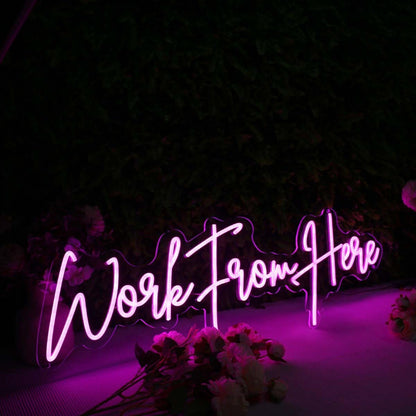 Work From Here Pink Led Neon Sign - Shineneon