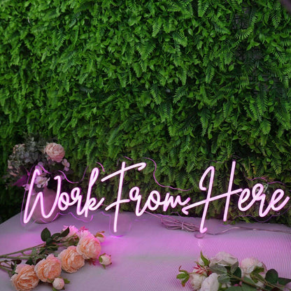 Work From Here Pink Led Neon Sign - Shineneon