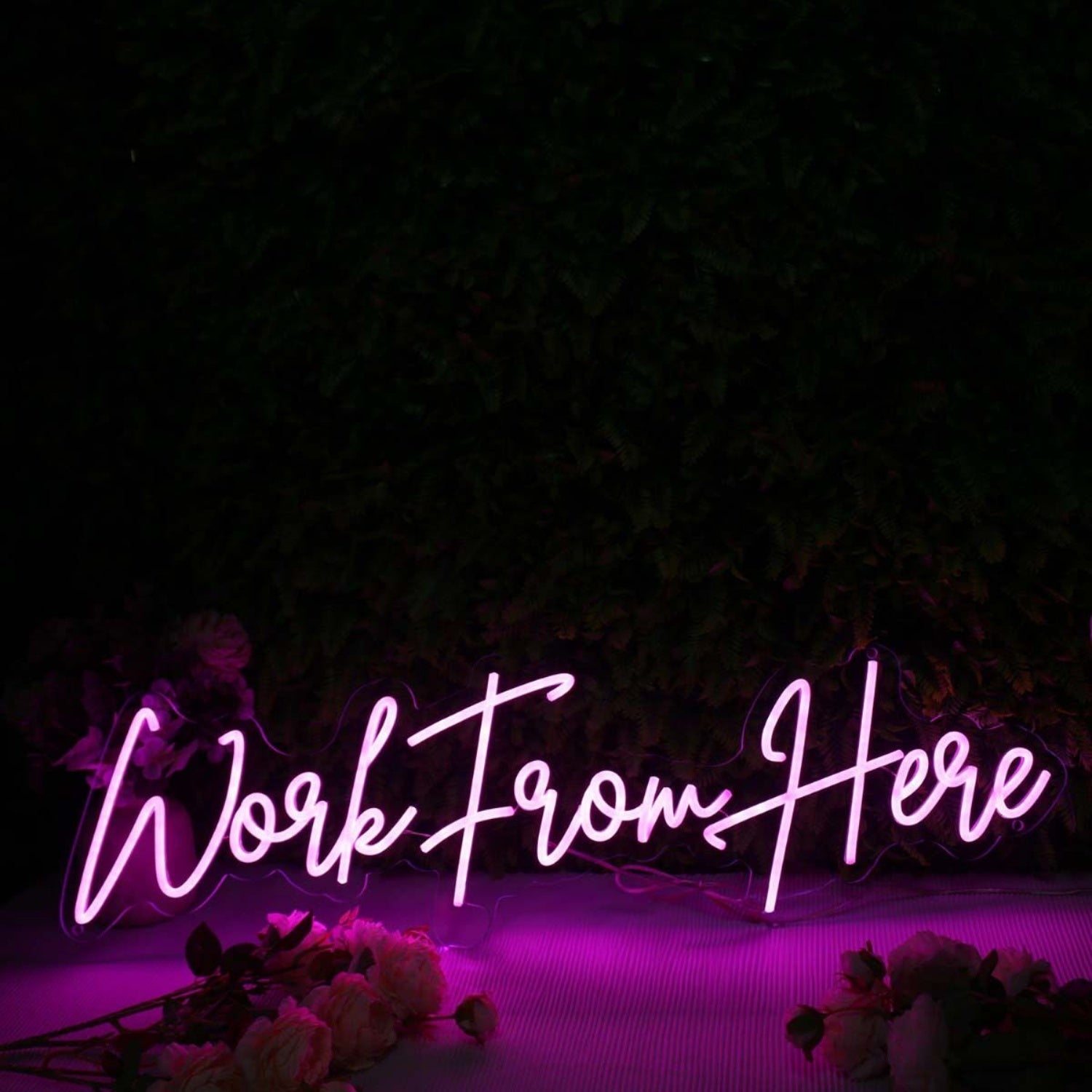 Work From Here Pink Led Neon Sign - Shineneon