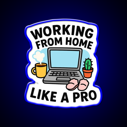 Work From Home Like A Pro Cafe Led Neon Sign Espresso Bar Art Rgb Color
