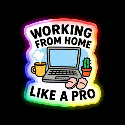 Work From Home Like A Pro Cafe Led Neon Sign Espresso Bar Art Rgb Color