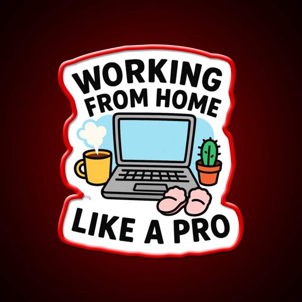 Work From Home Like A Pro Cafe Led Neon Sign Espresso Bar Art Rgb Color