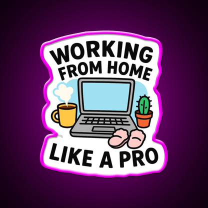 Work From Home Like A Pro Cafe Led Neon Sign Espresso Bar Art Rgb Color - Shineneon
