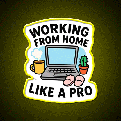 Work From Home Like A Pro Cafe Led Neon Sign Espresso Bar Art Rgb Color