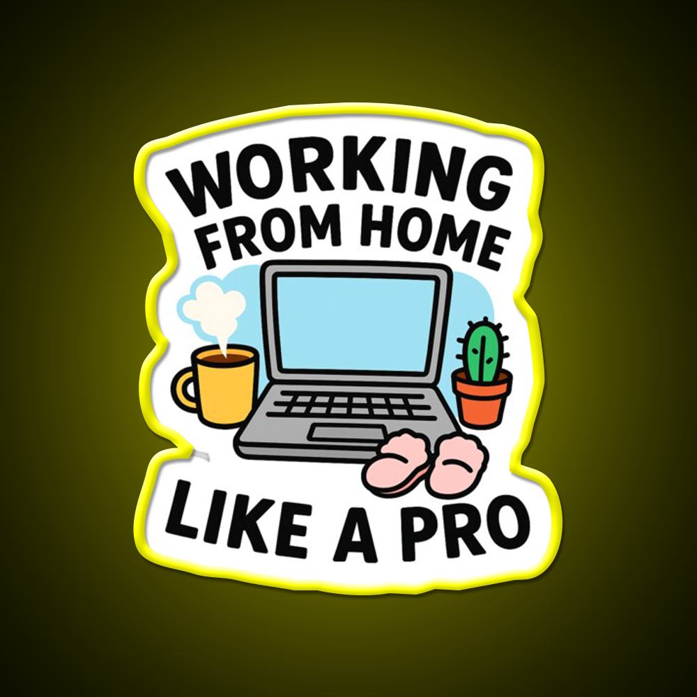 Work From Home Like A Pro Cafe Led Neon Sign Espresso Bar Art Rgb Color