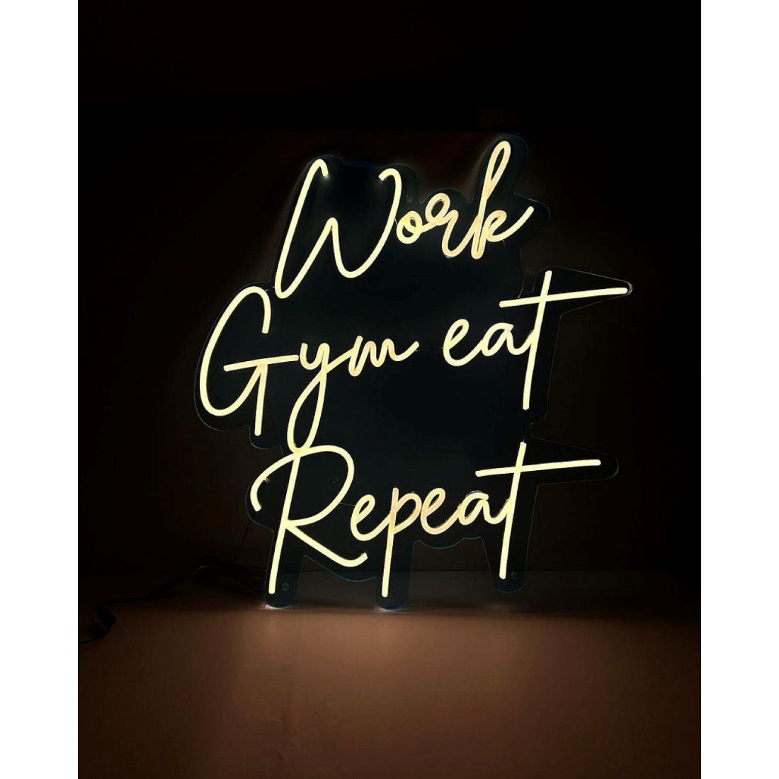 Work Gym Eat Repeat Led Sign Business Neon Sign