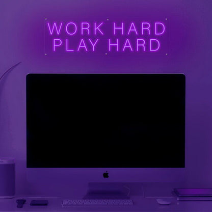 Work Hard Play Hard Led Neon Sign For Motivational | Shineneon
