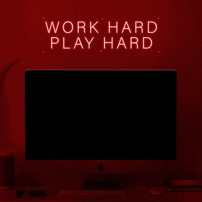 Work Hard Play Hard Led Neon Sign For Motivational | Shineneon