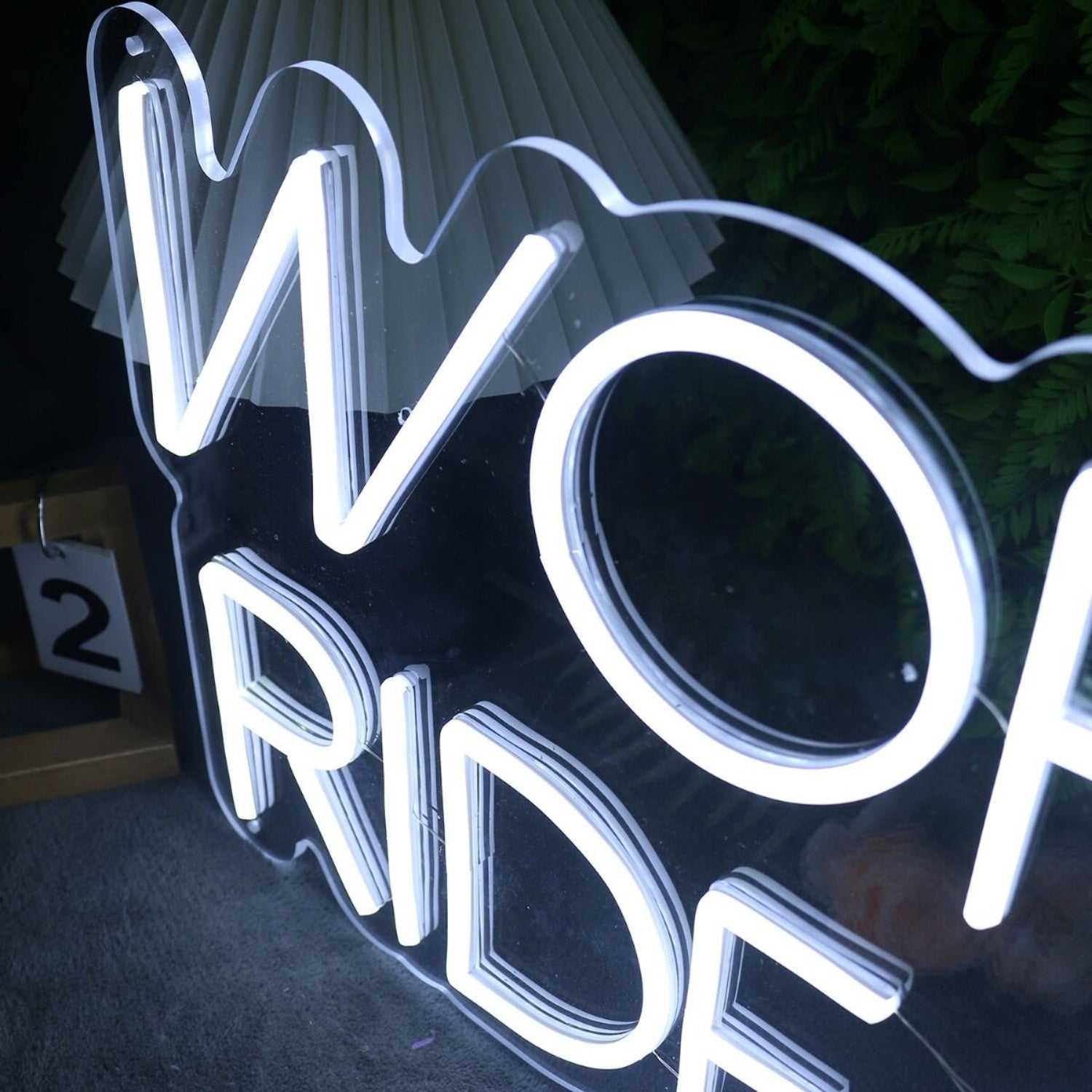 Work Hard Ride Harder White Led Neon Sign | Shineneon