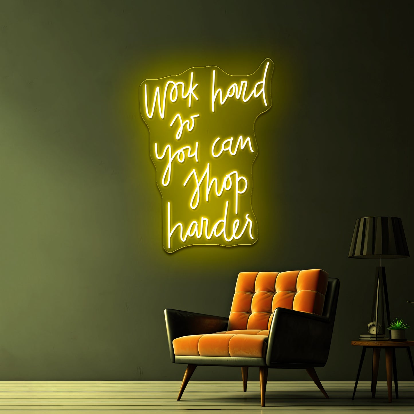 Work Hard So You Can Shop Harder Artwork Led Neon Signs