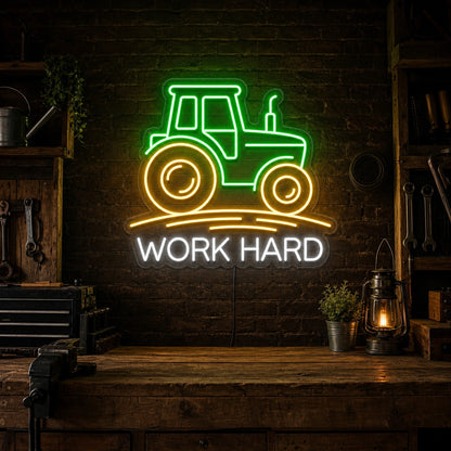 Work Hard Tractor LED Neon Sign high-converting product image