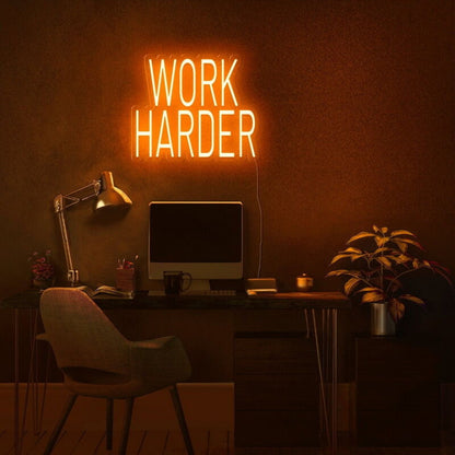Work Harder Led Neon Sign For Motivational | Shineneon