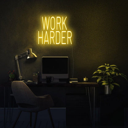 Work Harder Led Neon Sign For Motivational | Shineneon