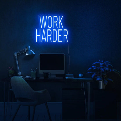 Work Harder Led Neon Sign For Motivational And Inspirational Spaces | Shineneon