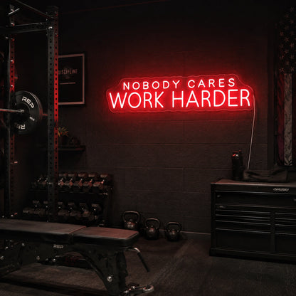 Work Harder Neon Sign LED Neon Sign real lifestyle scene