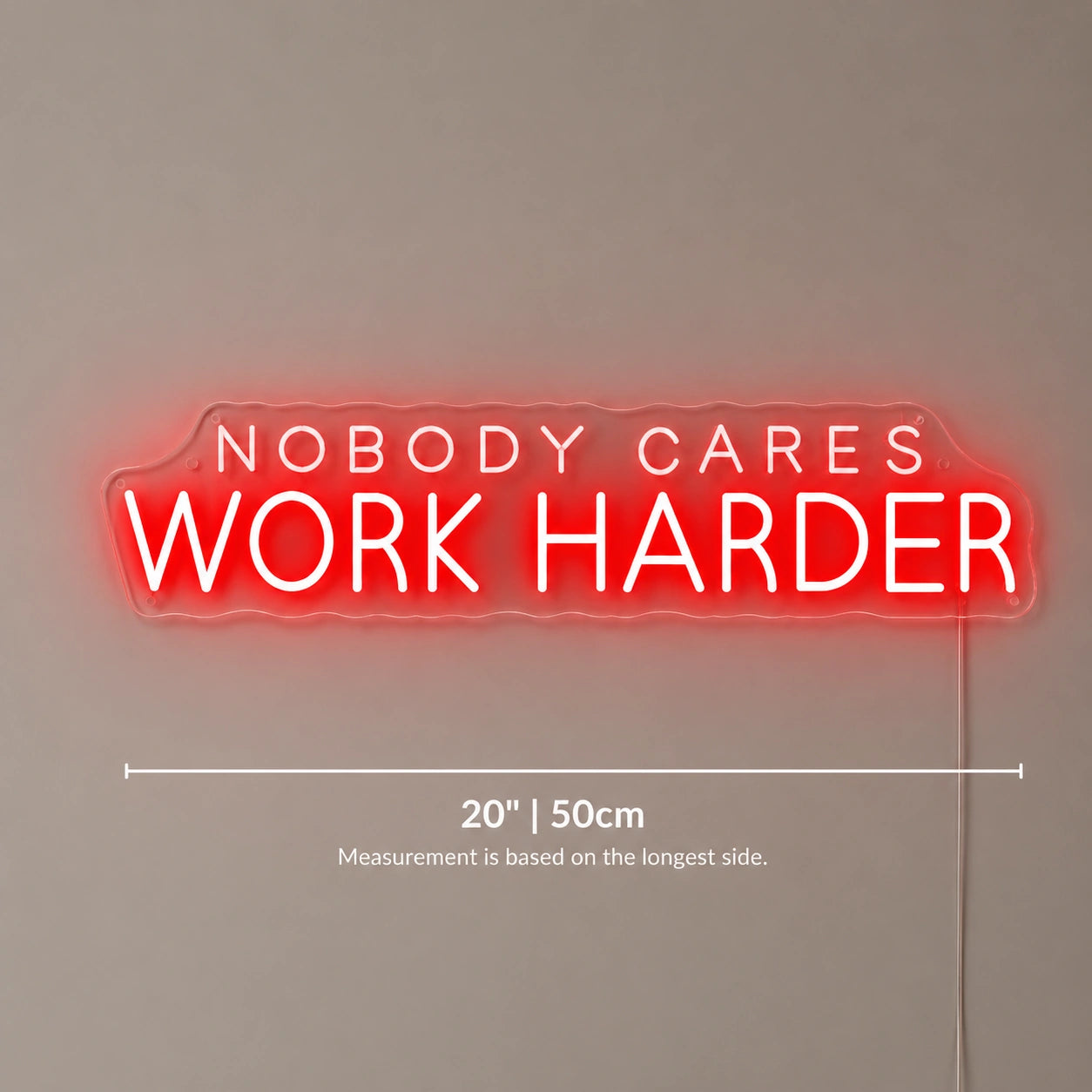 Work Harder Neon Sign LED Neon Sign size image