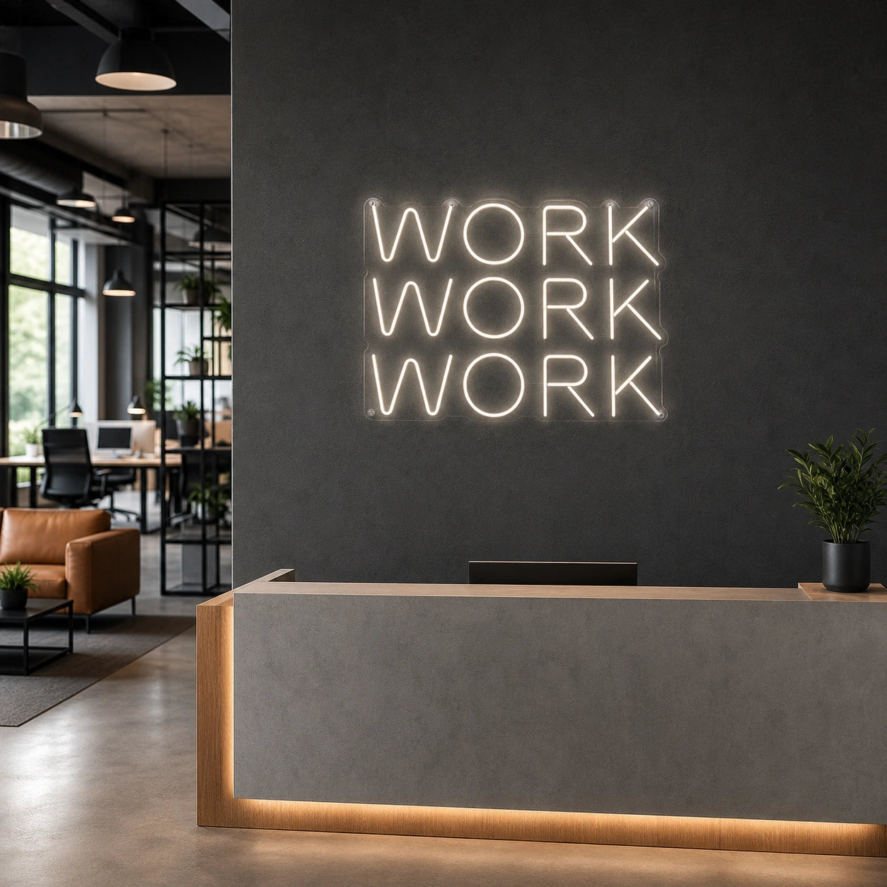 Work LED Neon Sign size image