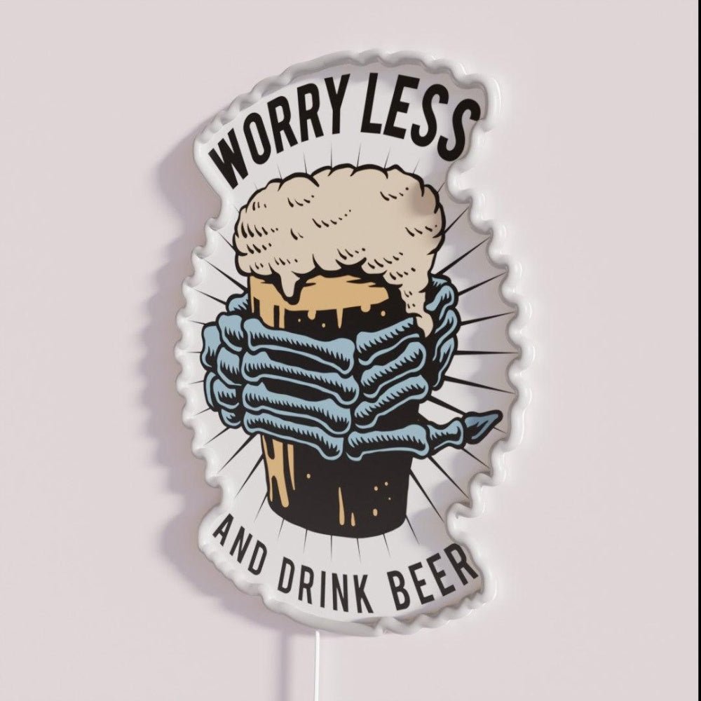 Work Less And Drink Beer Rgb Led Neon Sign - Shineneon