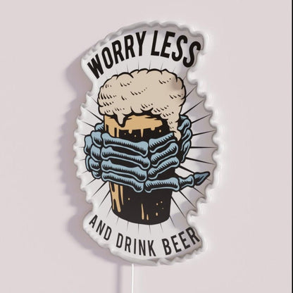 Work Less And Drink Beer Rgb Led Neon Sign - Shineneon
