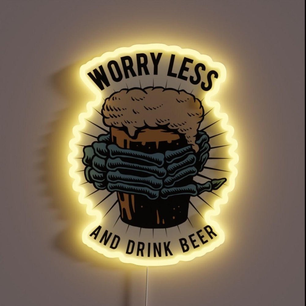 Work Less And Drink Beer Rgb Led Neon Sign - Shineneon