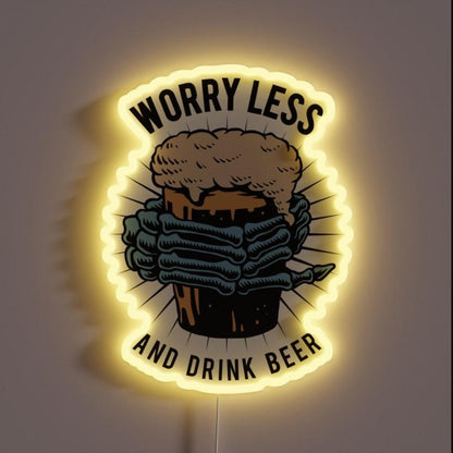 Work Less And Drink Beer Rgb Led Neon Sign - Shineneon