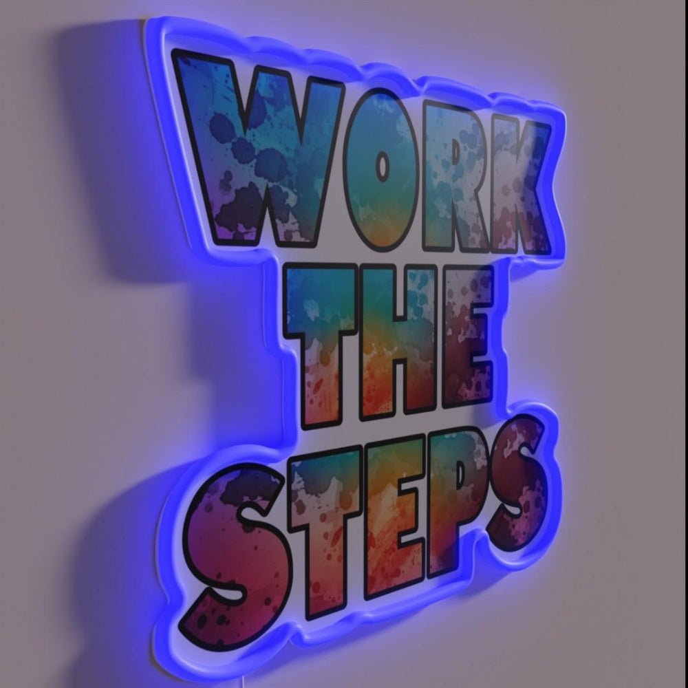 Work The Steps Watercolor Rgb Led Neon Sign - Shineneon