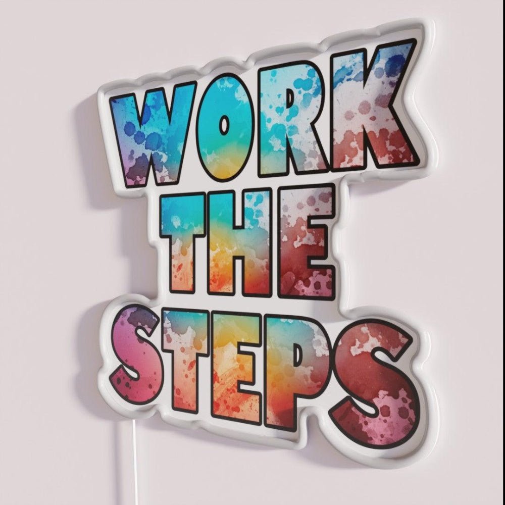 Work The Steps Watercolor Rgb Led Neon Sign - Shineneon