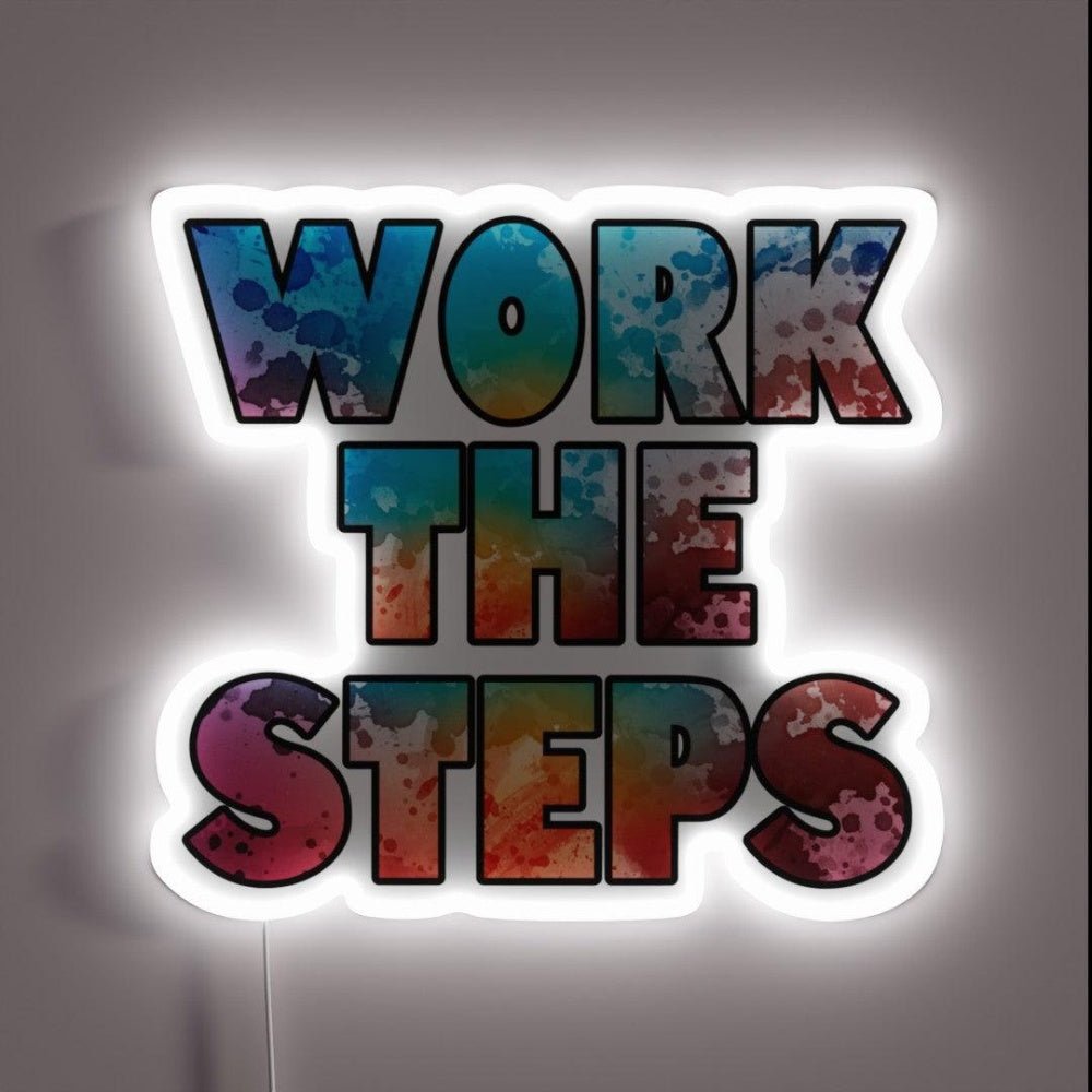 Work The Steps Watercolor Rgb Led Neon Sign - Shineneon