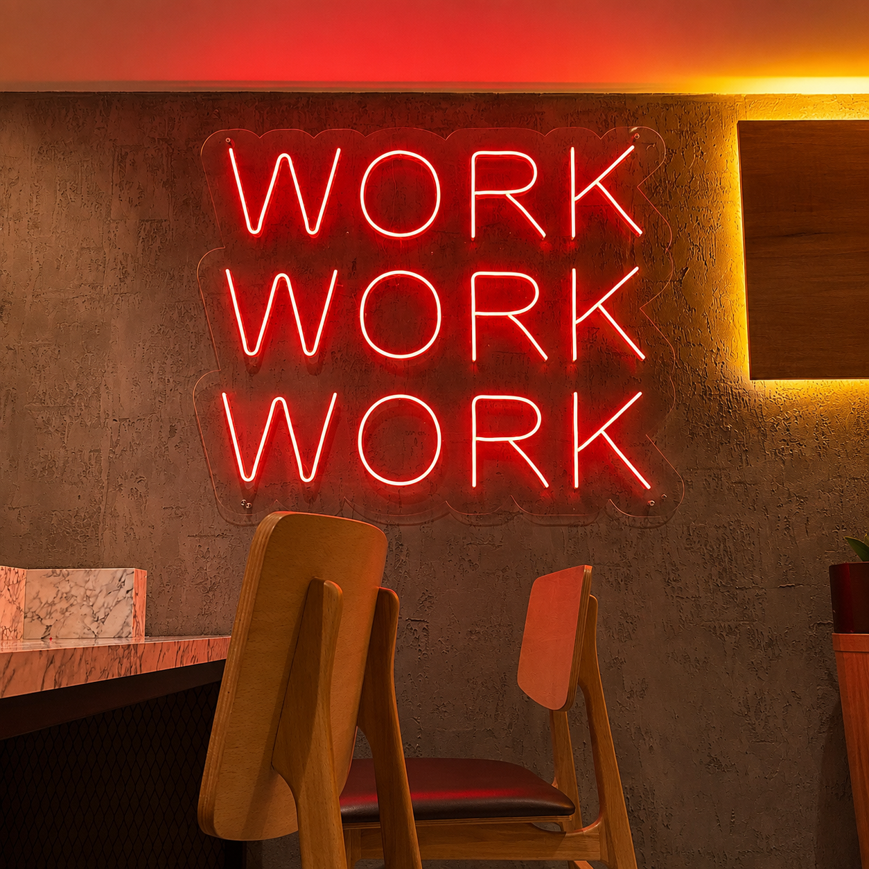 Work Work Work LED Neon Sign - 01 Original Product Image