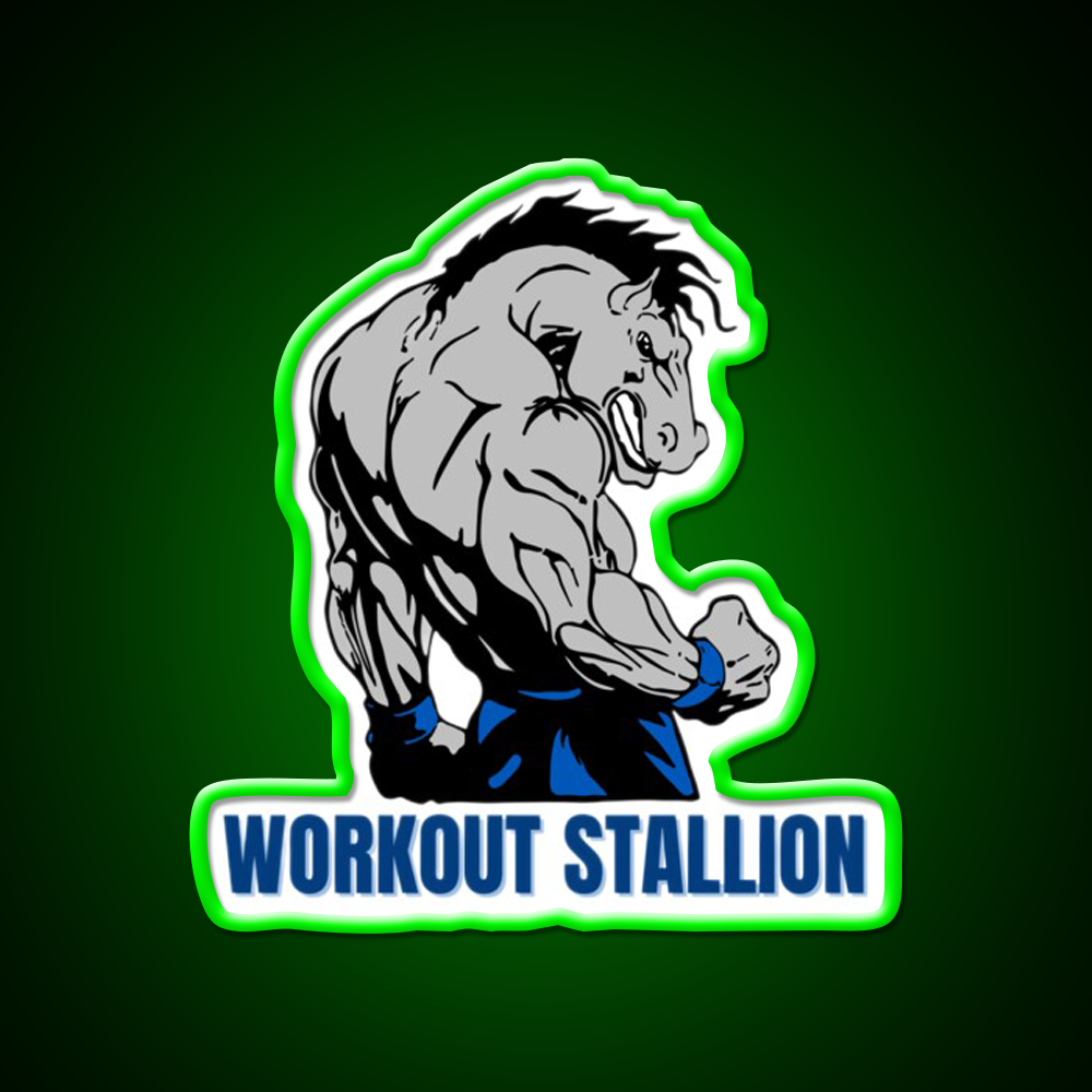 Workout Stallion Gym Fitness Led Neon Sign Rgb Color - LED neon sign view 8