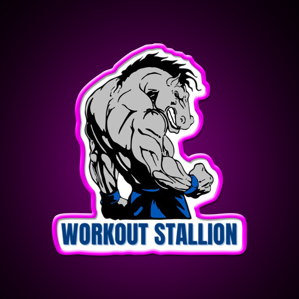 Workout Stallion Gym Fitness Led Neon Sign Rgb Color