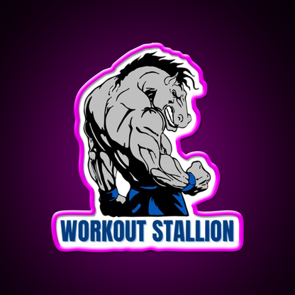 Workout Stallion Gym Fitness Led Neon Sign Rgb Color