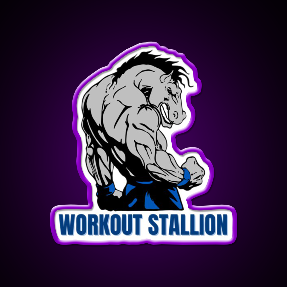 Workout Stallion Gym Fitness Led Neon Sign Rgb Color - LED neon sign view 9
