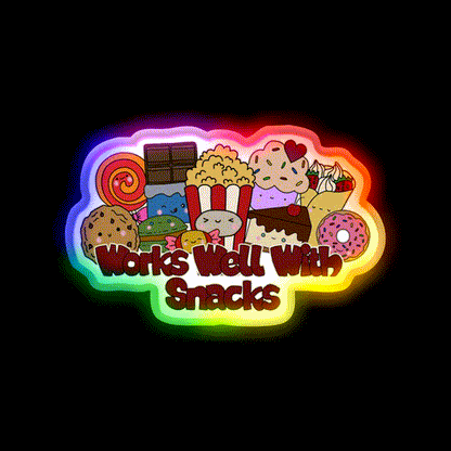 Works Well With Snacks Snack Food Led Neon Sign Rgb Color - LED neon sign close-up detail