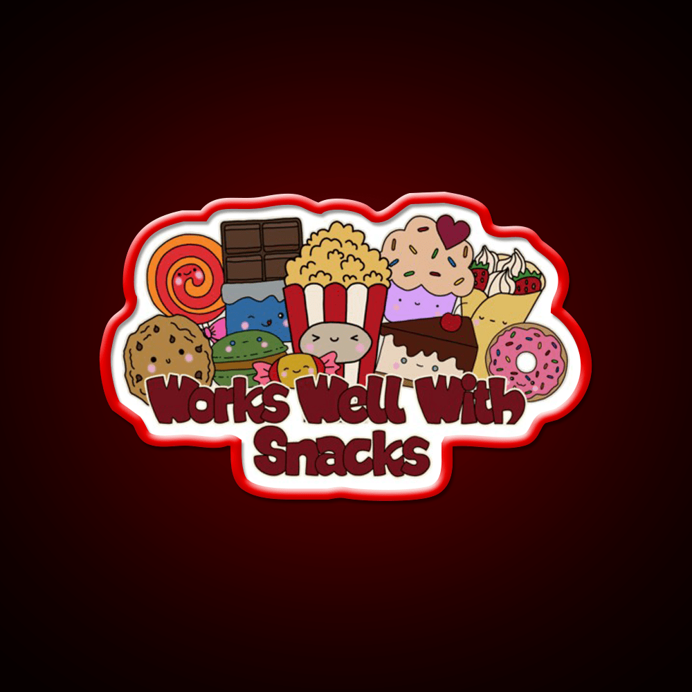 Works Well With Snacks Snack Food Led Neon Sign Rgb Color - Shineneon
