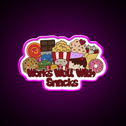 Works Well With Snacks Snack Food Led Neon Sign Rgb Color - Shineneon