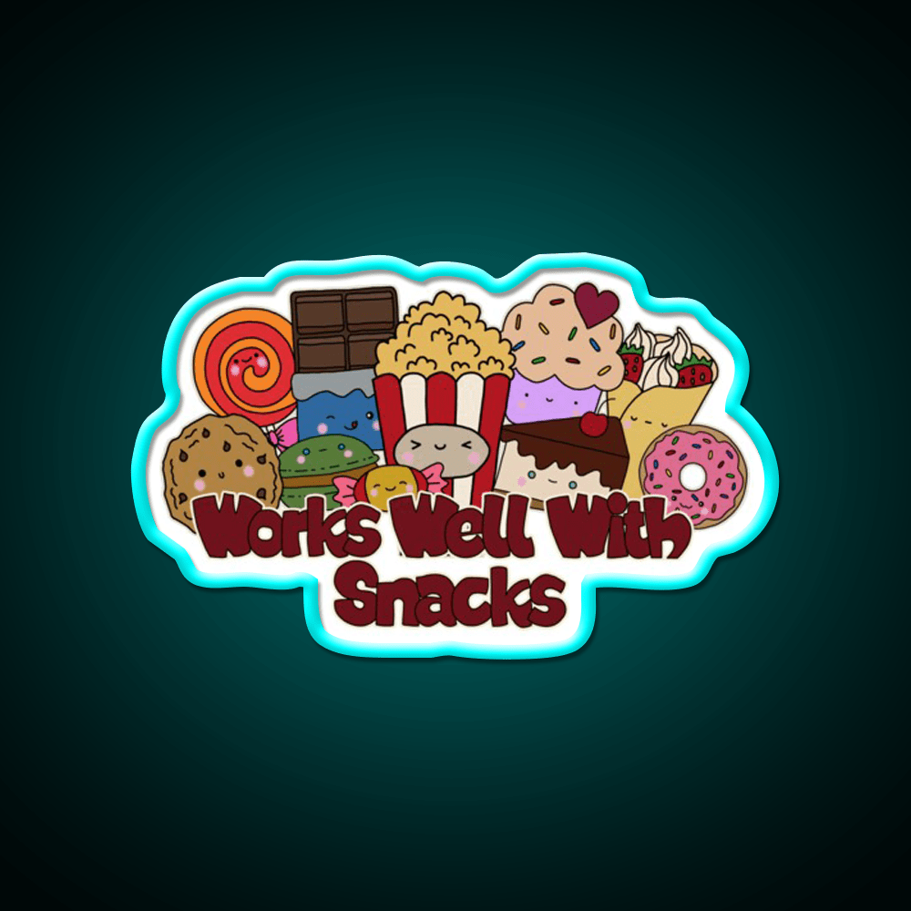 Works Well With Snacks Snack Food Led Neon Sign Rgb Color - Shineneon