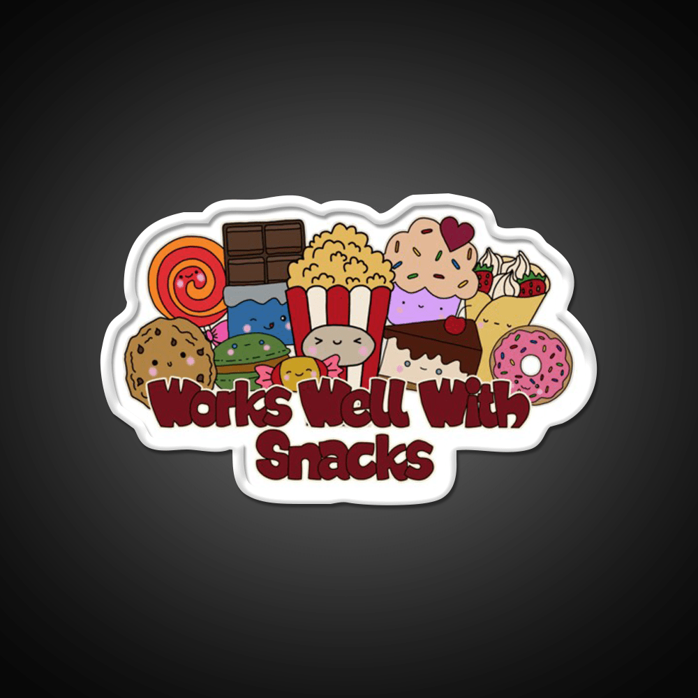 Works Well With Snacks Snack Food Led Neon Sign Rgb Color - Shineneon