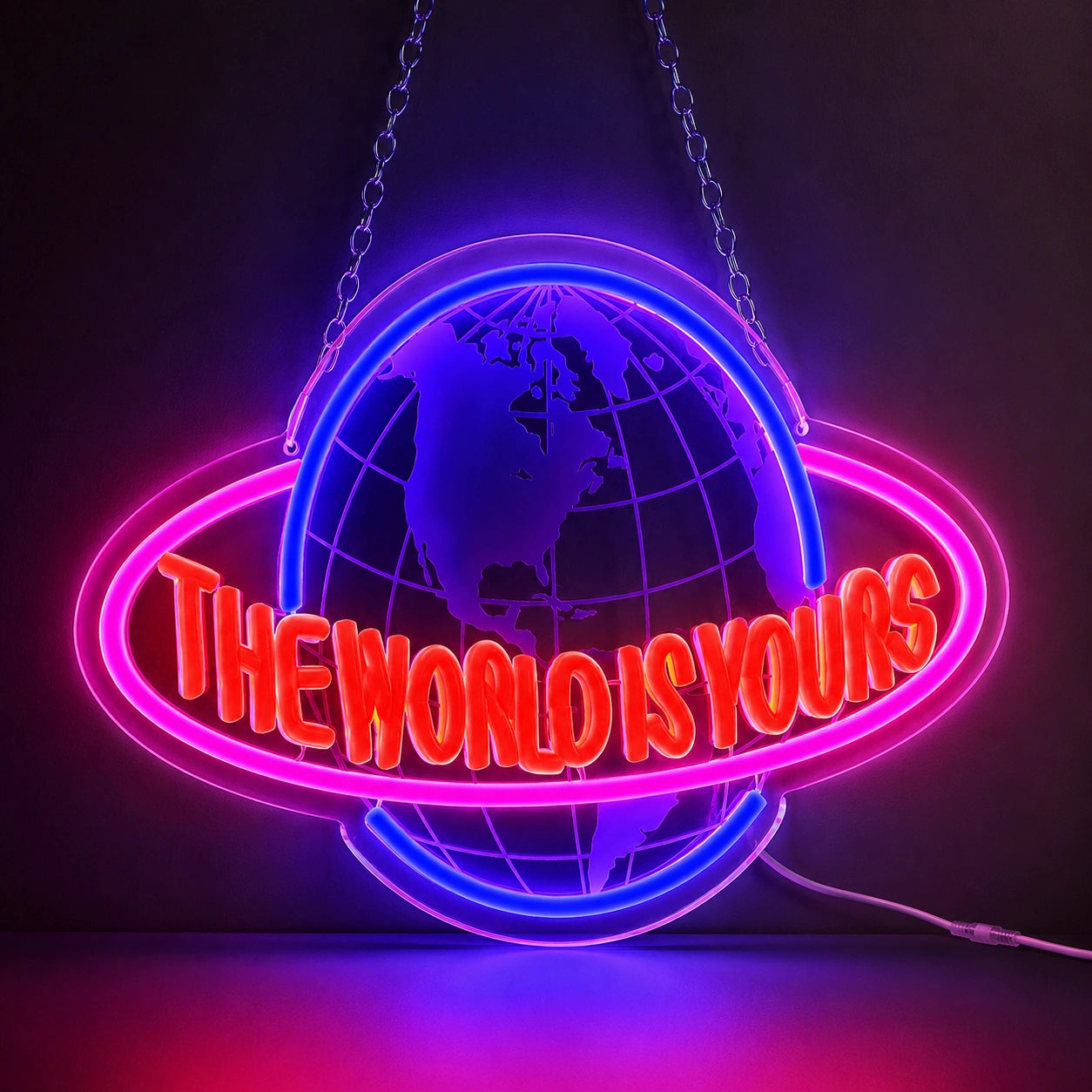 World Globe Neon Sign LED Neon Sign high-converting product image