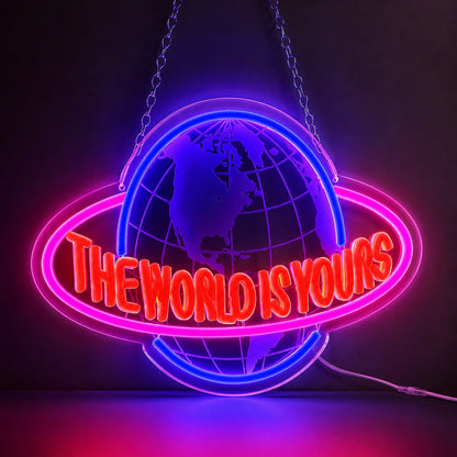 World Globe Neon Sign LED Neon Sign high-converting product image