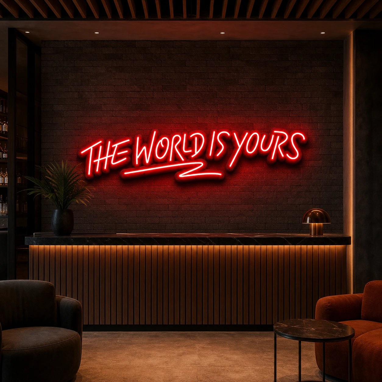 World Is Yours LED Neon Sign size image