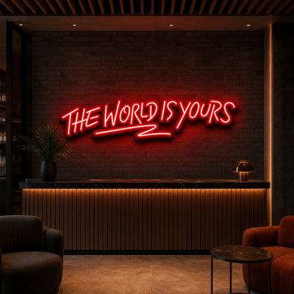 World Is Yours LED Neon Sign size image