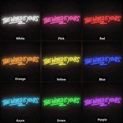 World Is Yours LED Neon Sign color grid