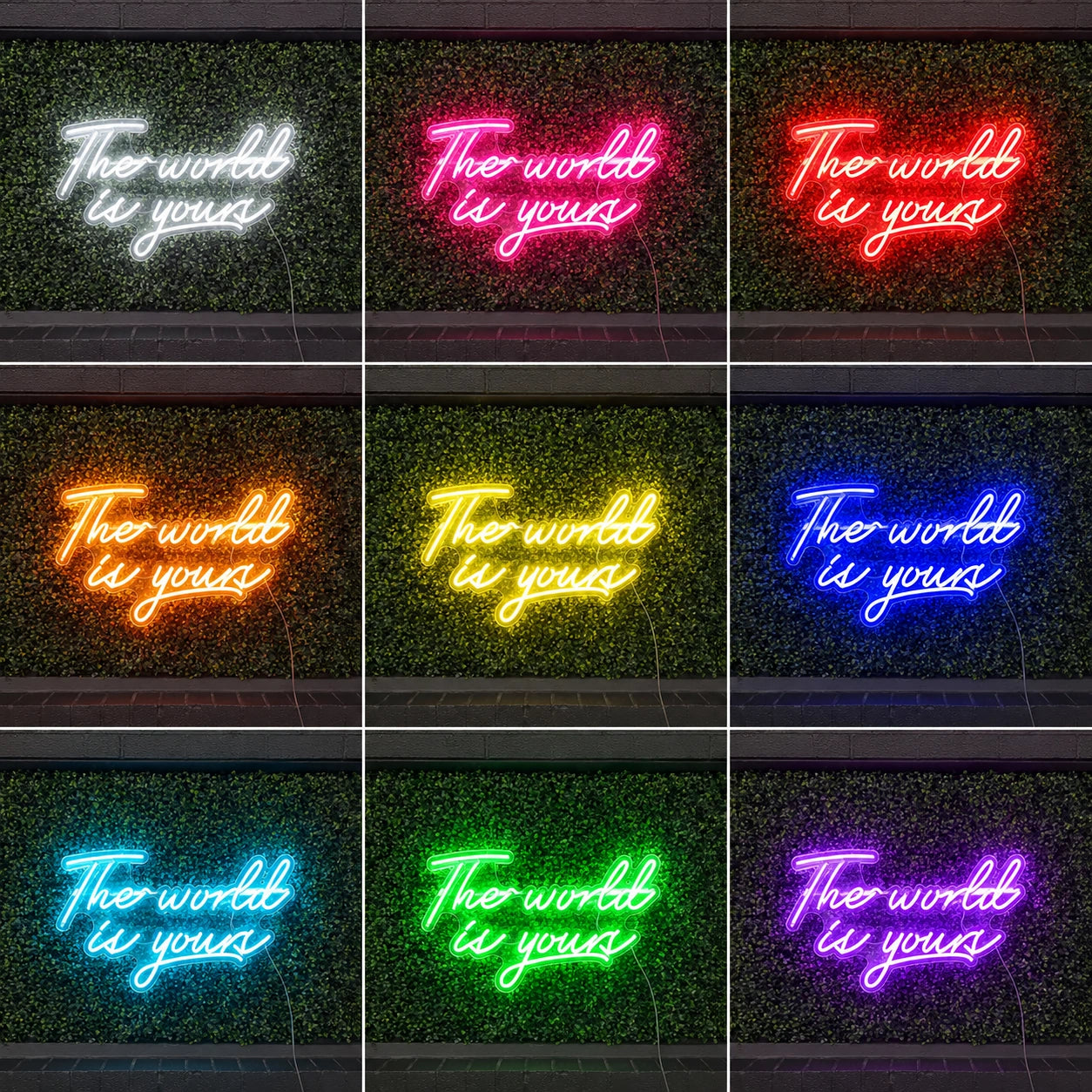 World Is Yours Neon Sign LED Neon Sign color grid