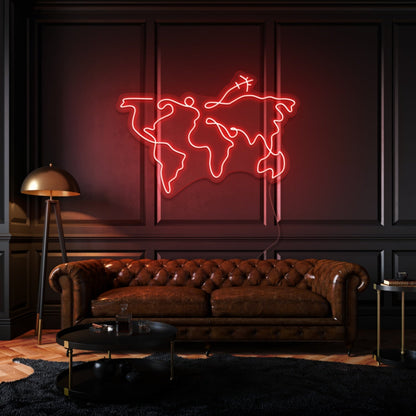 World Map Led Neon Sign - Shineneon
